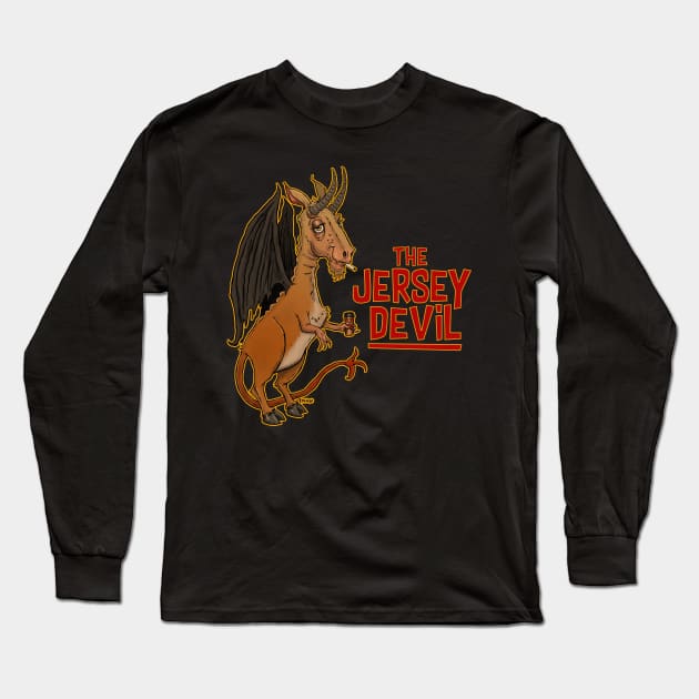 The Jersey Devil Long Sleeve T-Shirt by mcillustrator